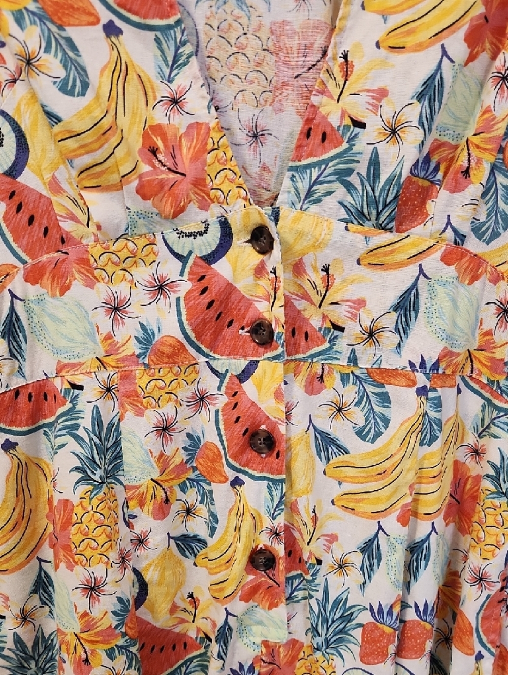 Marine Layer Camila Fruit Print Hemp Romper Size M Summer Resort Beach‎ Coastal - Picture 3 of 12